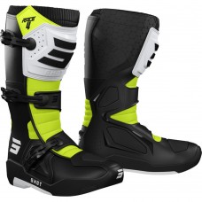 Мотоботы SHOT RACE 4 BLACK WHITE NEON YELLOW